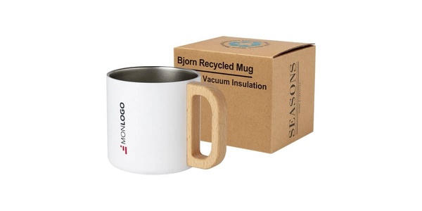 Tasse Bjorn de 360 ml en acier inoxydable recyclé certifiée RCS avec isolation sous vide et couche de cuivre 