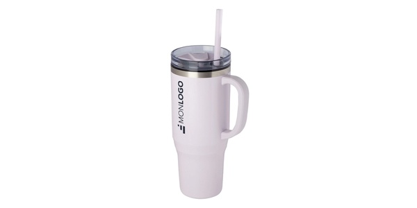 Mug isotherme Melbourne 1200 ml certifié RCS avec paille