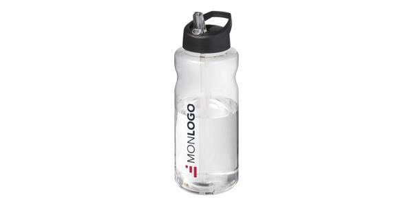 Bouteille de sport H2O Active® Big Base de 1 litre avec couvercle à bec verseur