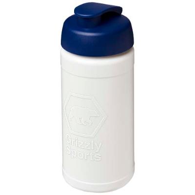 Bouteille de sport Baseline Rise de 500 ml recyclée avec couvercle rabattable